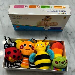✨BRAND NEW With Box! BPA Free Baby Rattle & Sock Toy Set - Sensory Development